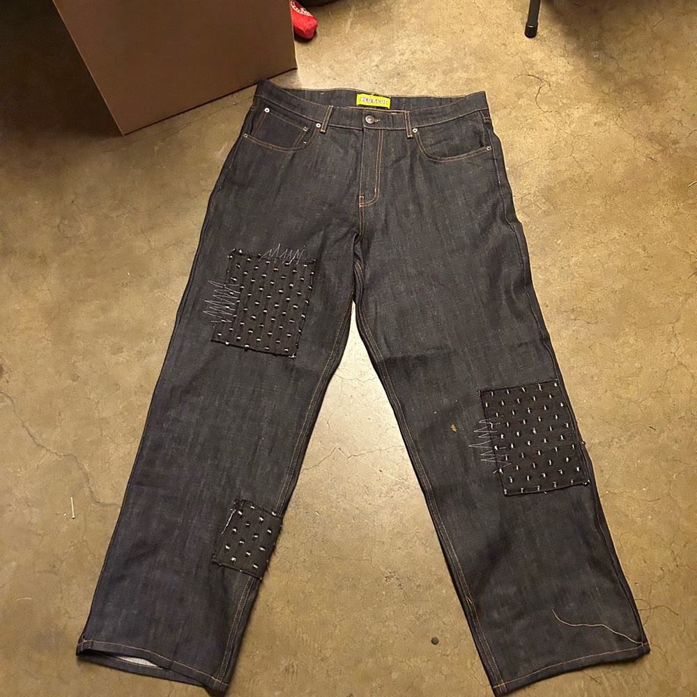 Custom Patch work done by me Brand new Neo blue ( Multiple sizes)